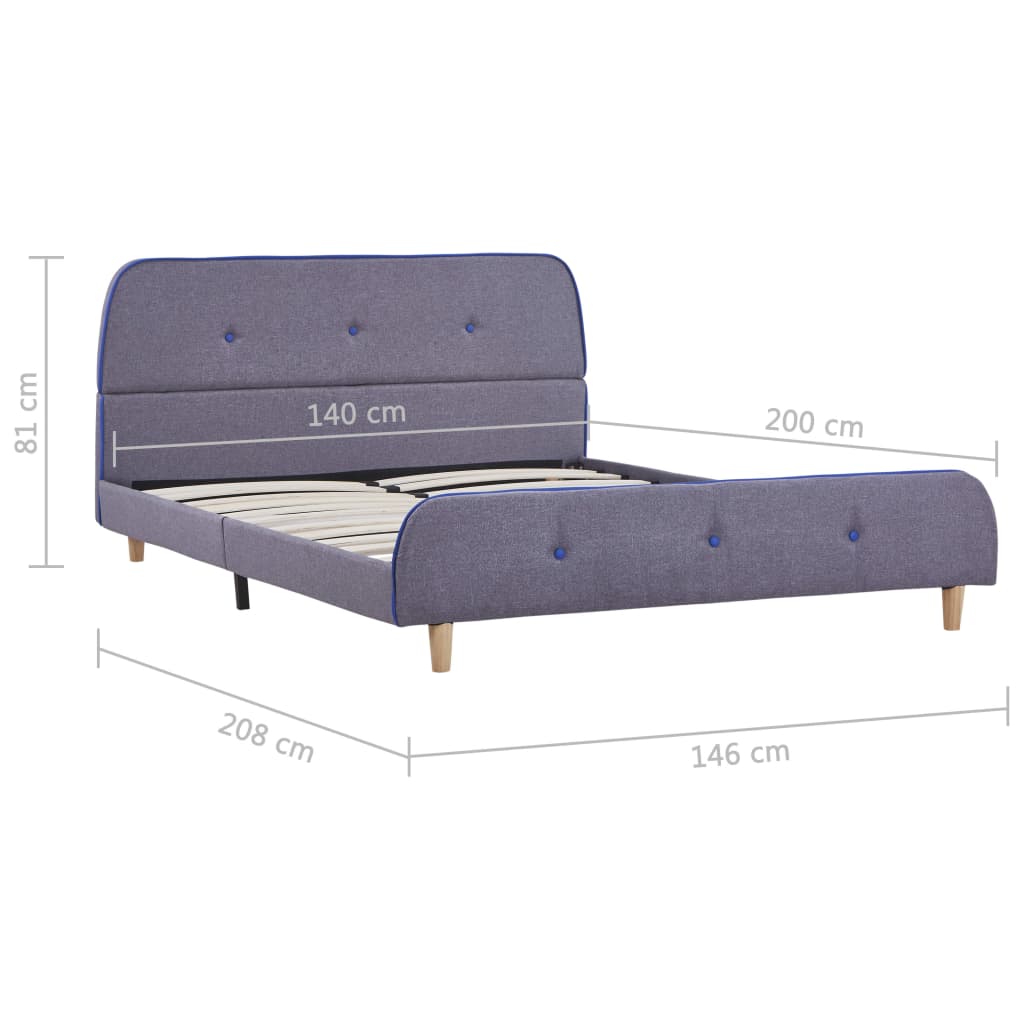 Bedframe Stof 140 x 200 cm Lichtgrijs