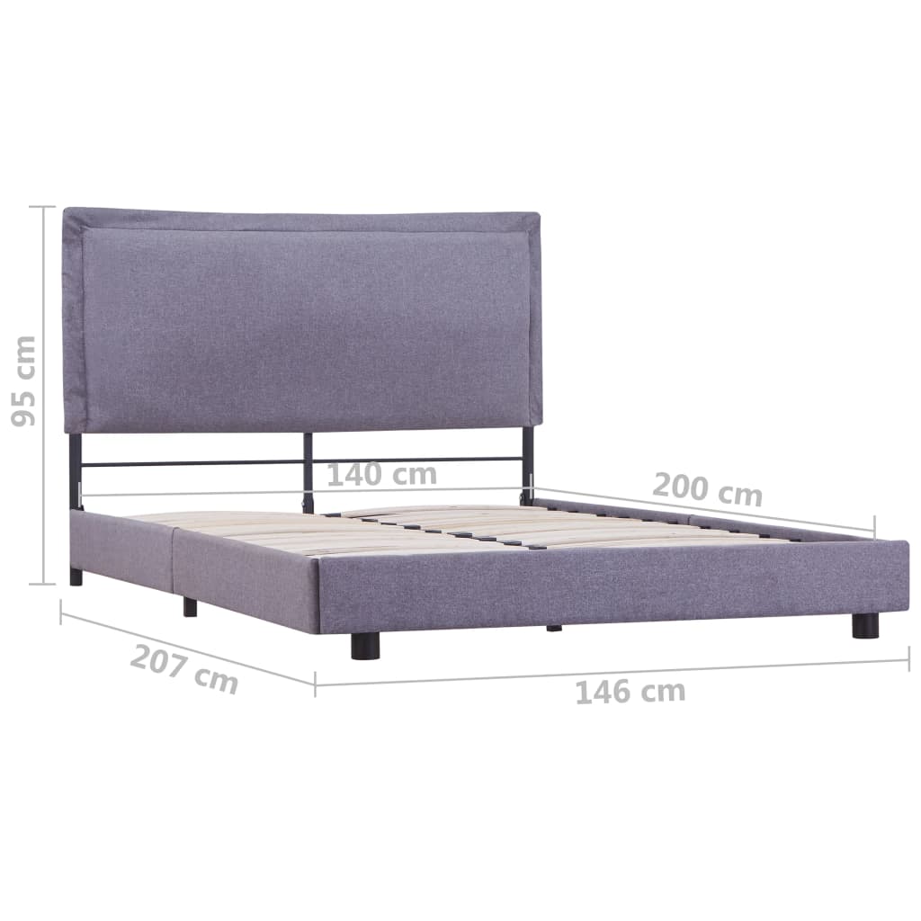 Bedframe Stof 140 x 200 cm Lichtgrijs