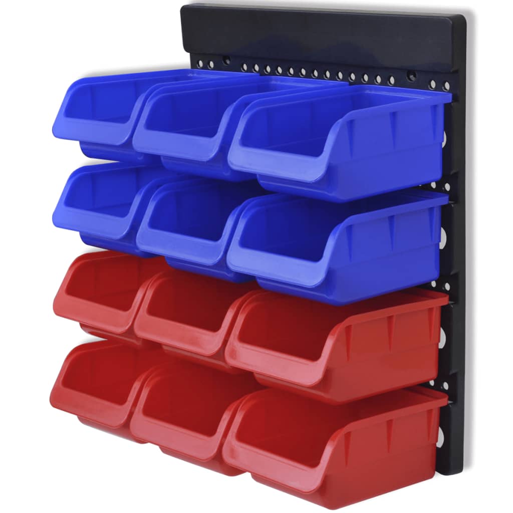 Gereedschapsordeners Wandgemonteerd Blauw En Rood 2 St