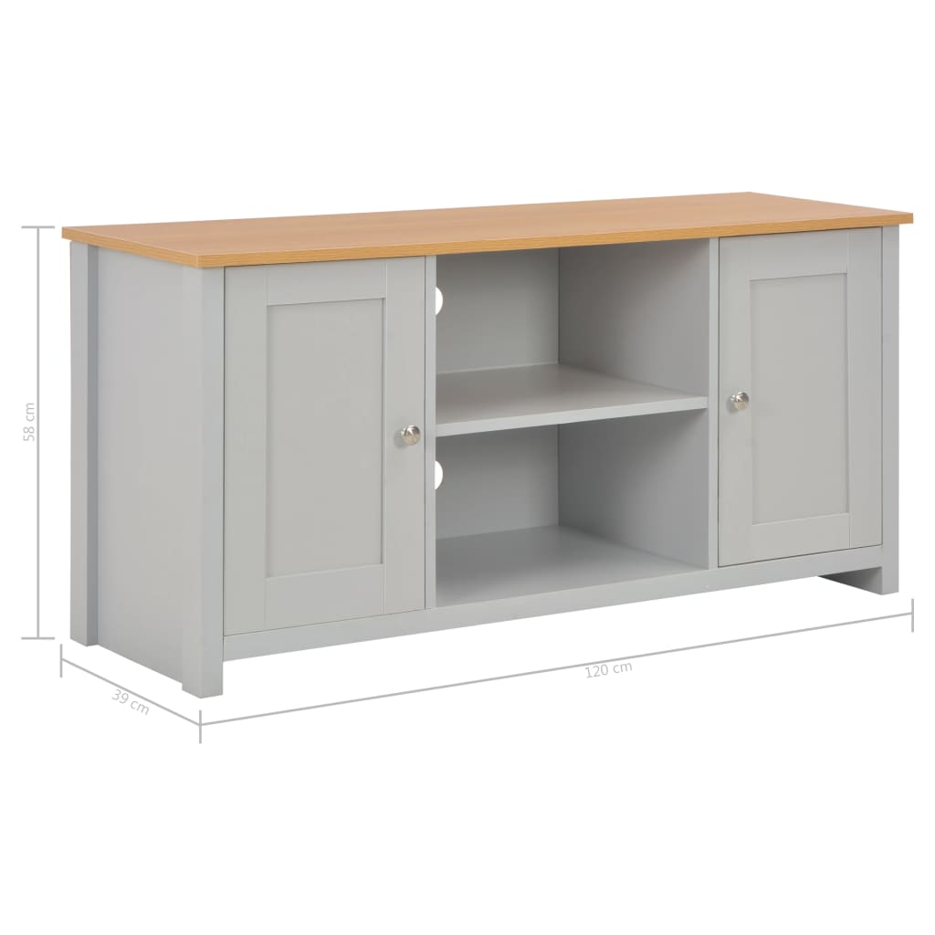 Tv-meubel grijs 120 x 39 x 58 cm