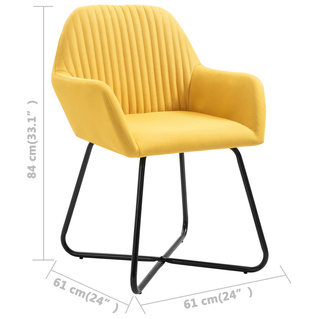 Eetkamerstoelen Stof 2 Geel