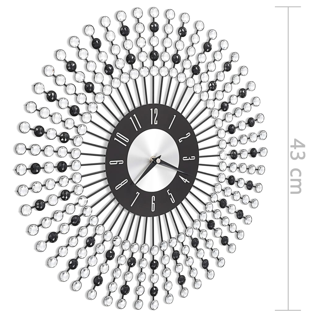 Wandklok Metaal 43 cm Zwart