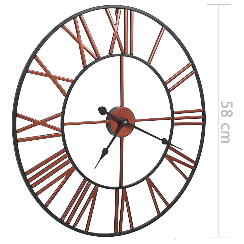 Wandklok Metaal 58 cm Rood