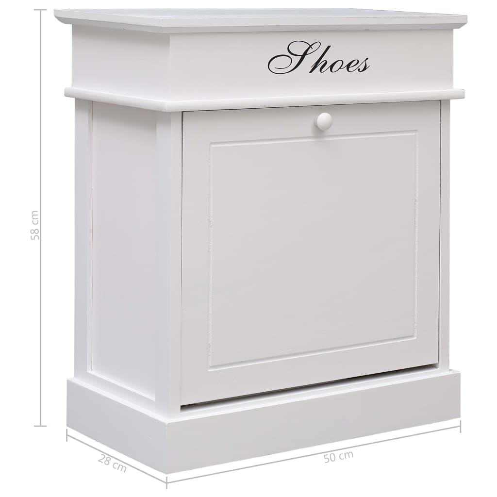 Schoenenkast 50x28x58 cm paulowniahout wit Wit