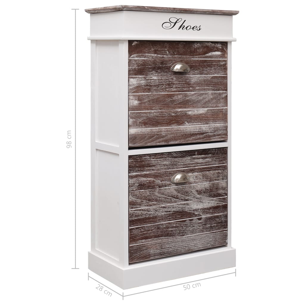 Schoenenkast 50x28x98 cm paulowniahout bruin Bruin
