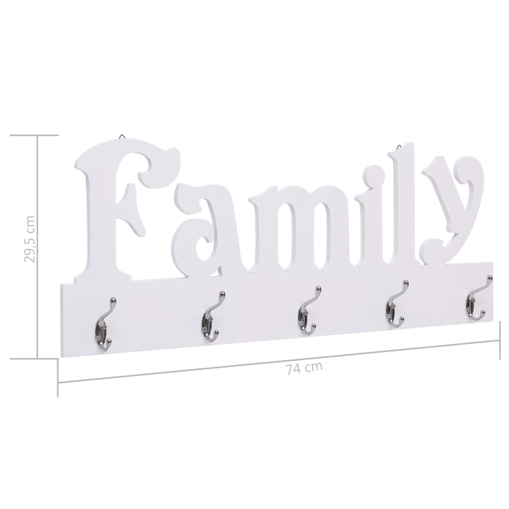 Wandkapstok Family 74X29,5 Cm Wit (family)