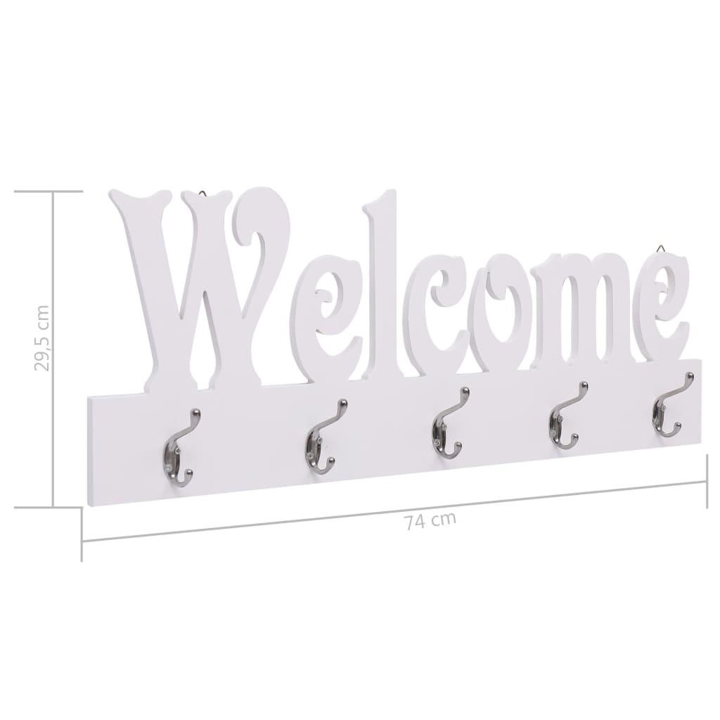 Wandkapstok Welcome 74X29,5 Cm Wit Wit (welcome)
