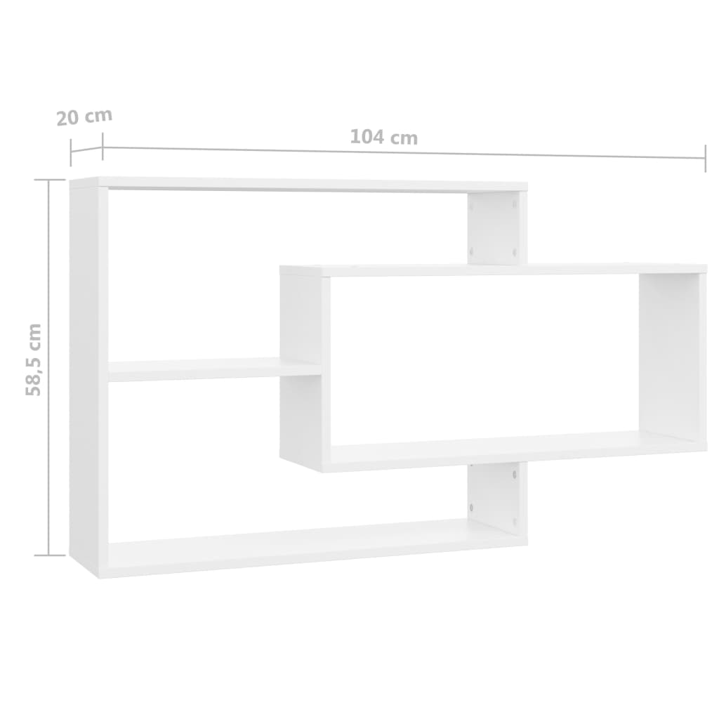 Wandschappen 04X20X58,5 Cm Bewerkt Hout Wit
