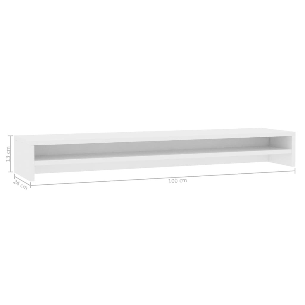 Monitorstandaard 100X24X13 Cm Bewerkt Hout Wit