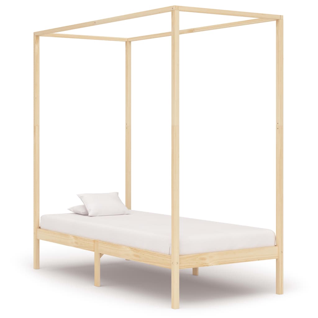 vidaXL Hemelbedframe met 4 lades grenenhout donkerbruin 160x200 cm vidaXL Hemelbedframe met 4 lades grenenhout donkerbruin 160x200 cm