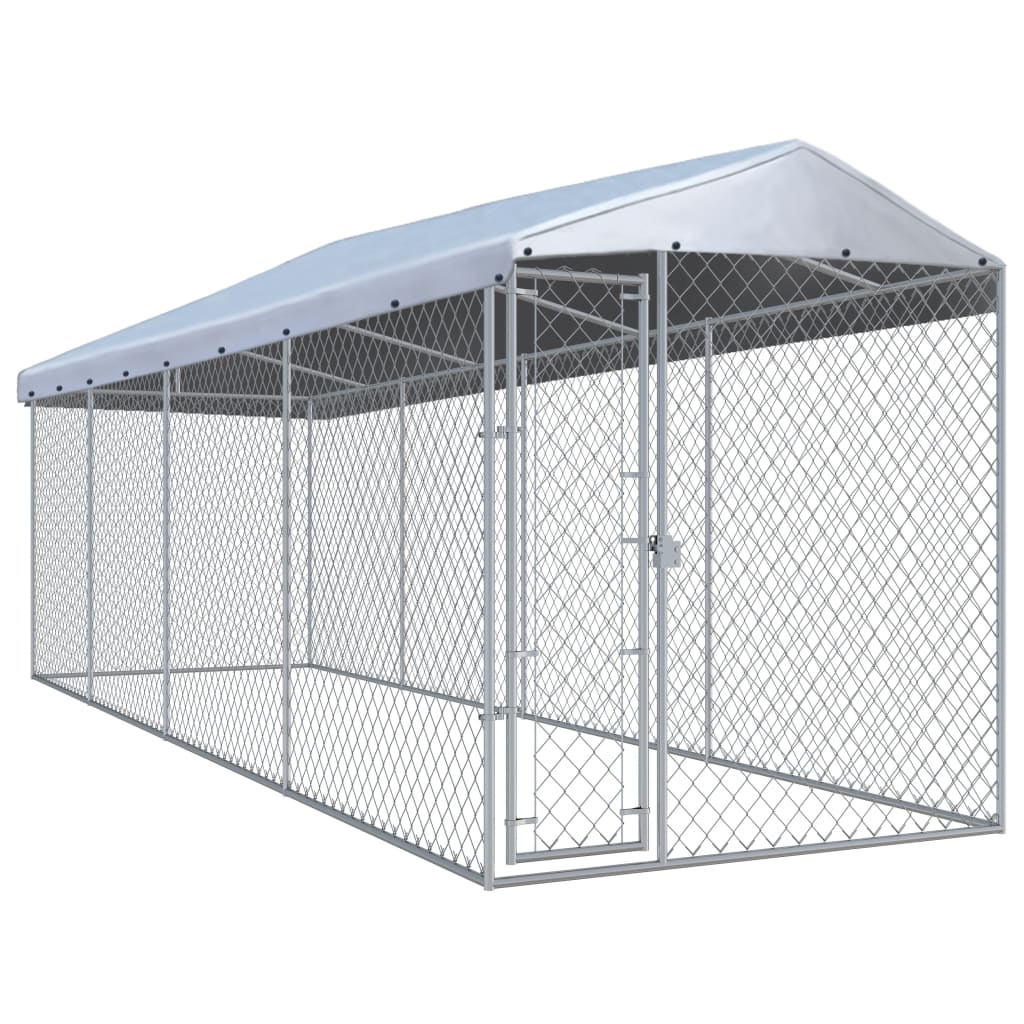Hondenkennel Voor Buiten Met Dak 382X192X225 M