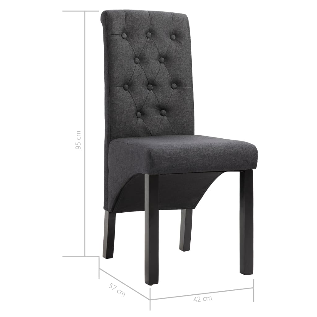Eetkamerstoelen Stof 6 Donkergrijs