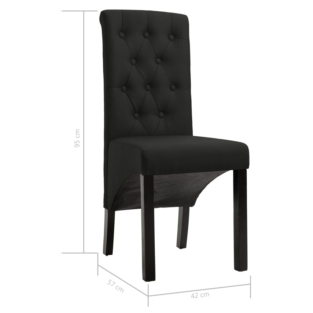 Eetkamerstoelen Stof 6 Zwart