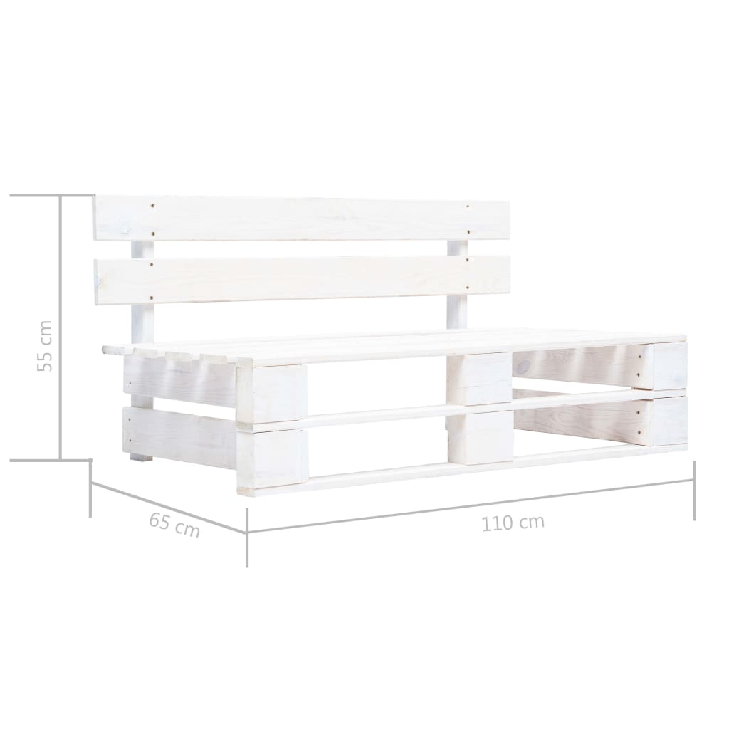 Tuinbank Pallet Hout Wit