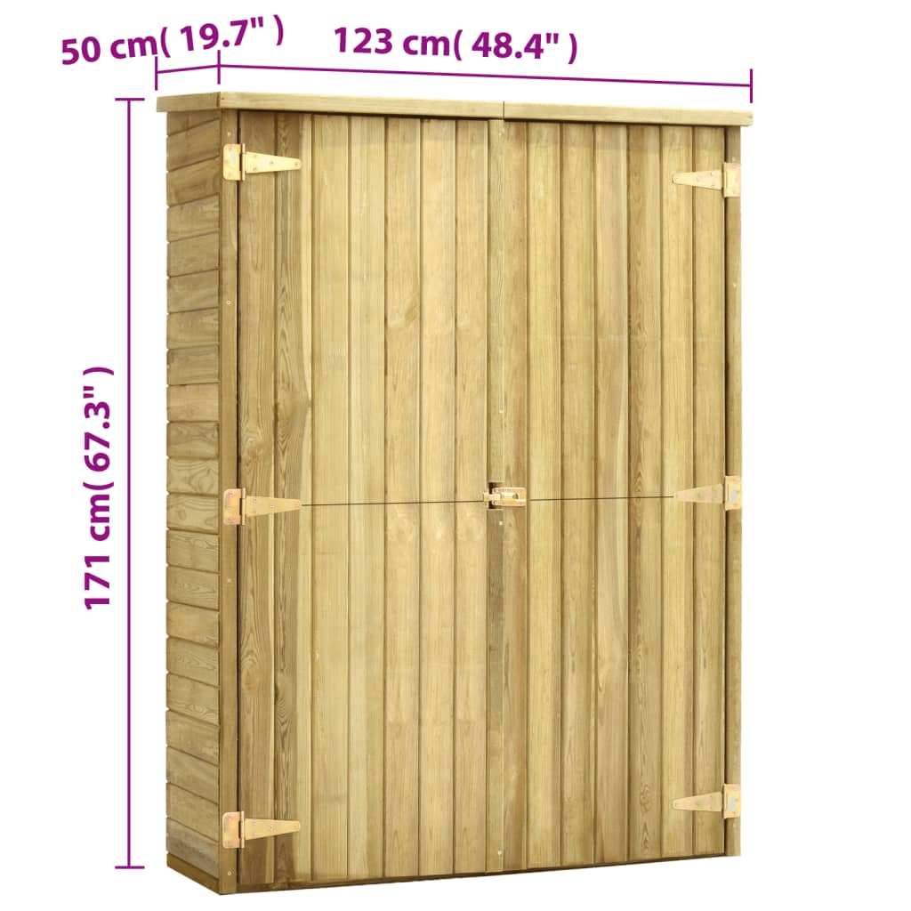 Tuinschuur Geïmpregneerd Grenenhout 123 x 50 x 171 cm