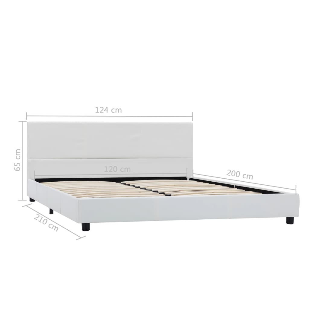 Bedframe Kunstleer Wit 120X200 Cm 120 x 200 cm