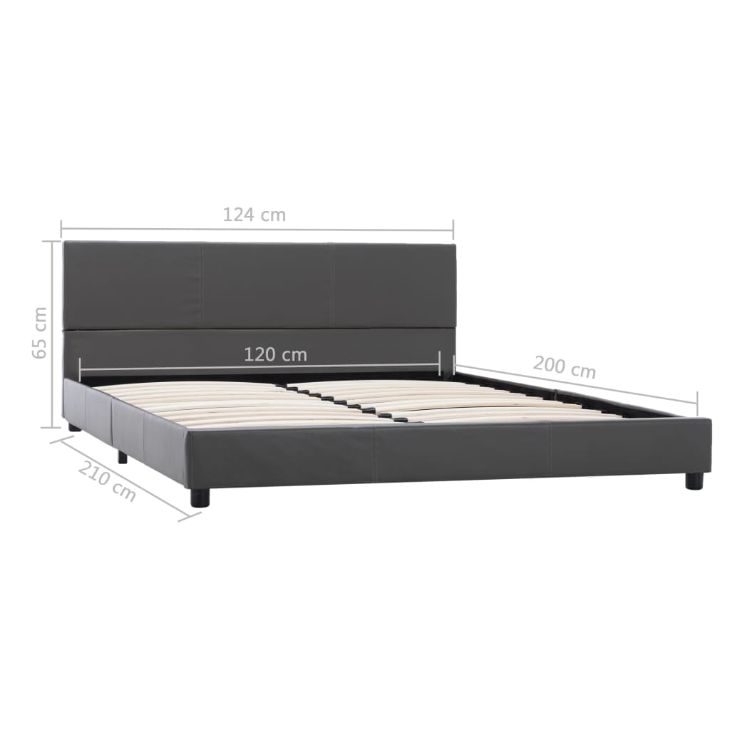 Bedframe kunstleer grijs 120x200 cm