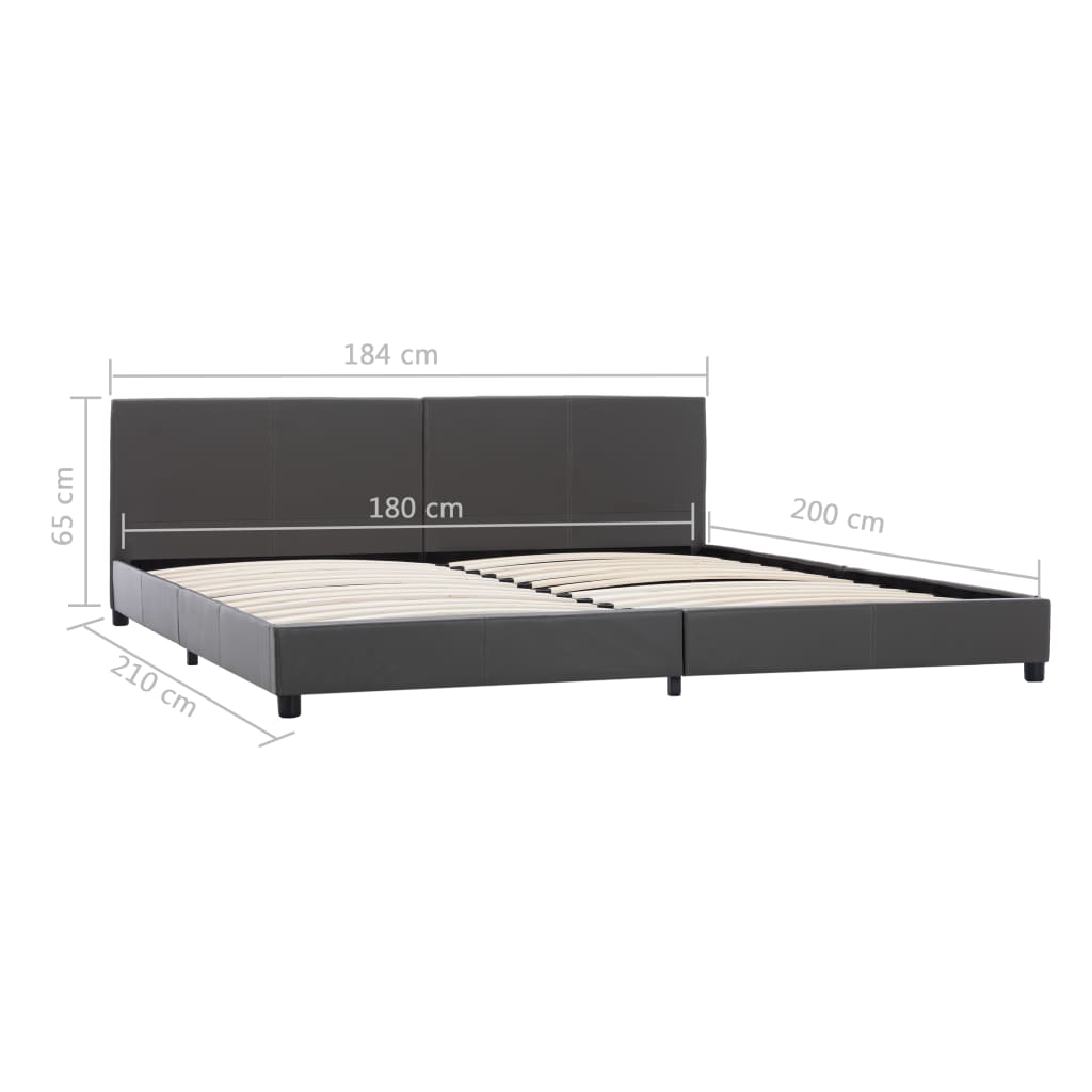 Bedframe kunstleer grijs 180x200 cm