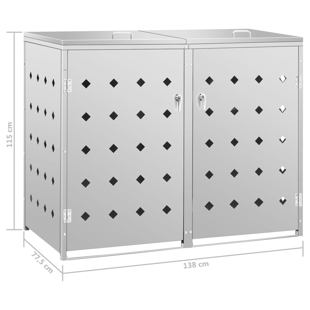 Containerberging Dubbel 240 L Roestvrij Staal 2 containers