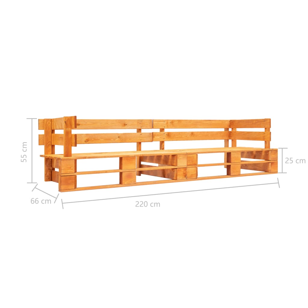 Tuinbank 2-Zits Pallet Hout Honingbruin