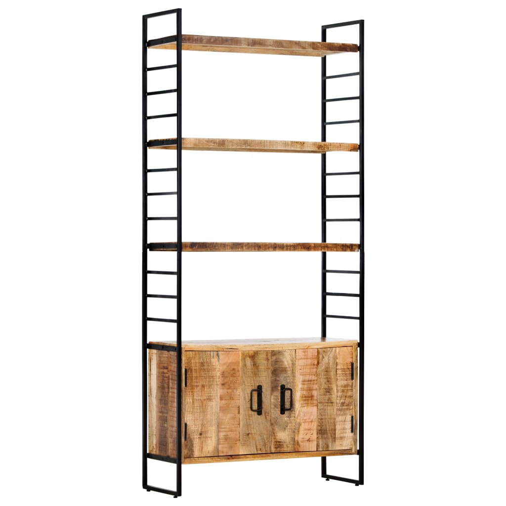 Boekenkast Met 4 Schappen 80X30X180 Cm Ruw Mangohout