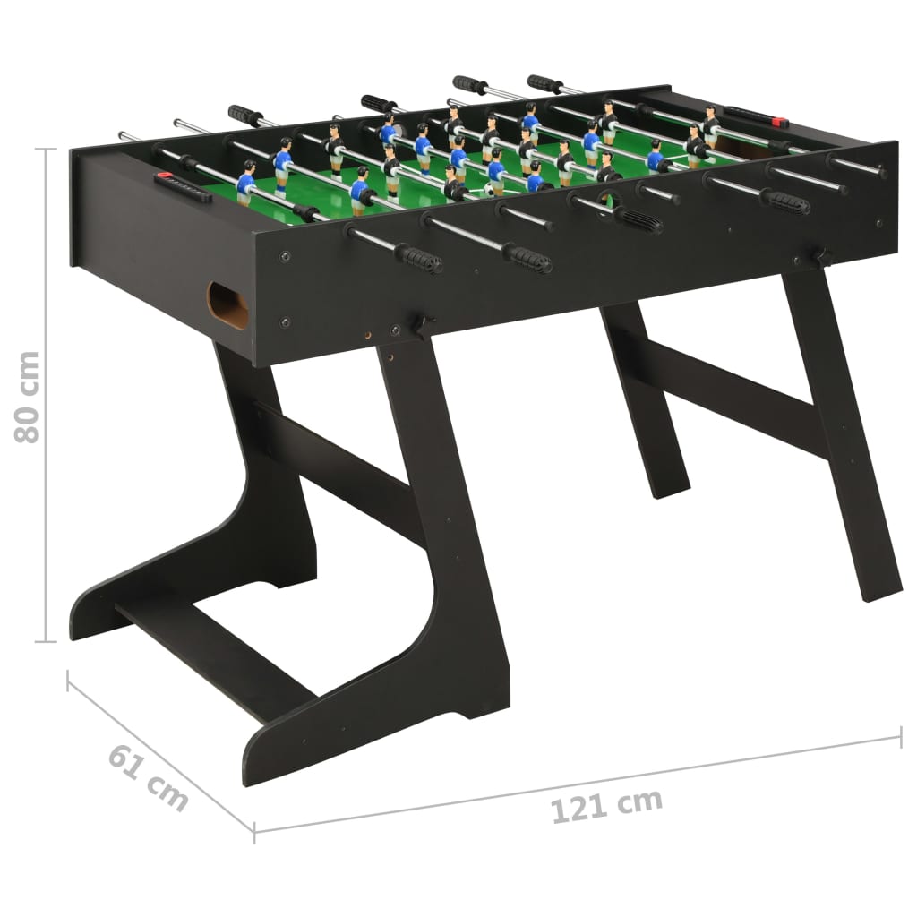 Voetbaltafel inklapbaar 121x61x80 cm Zwart