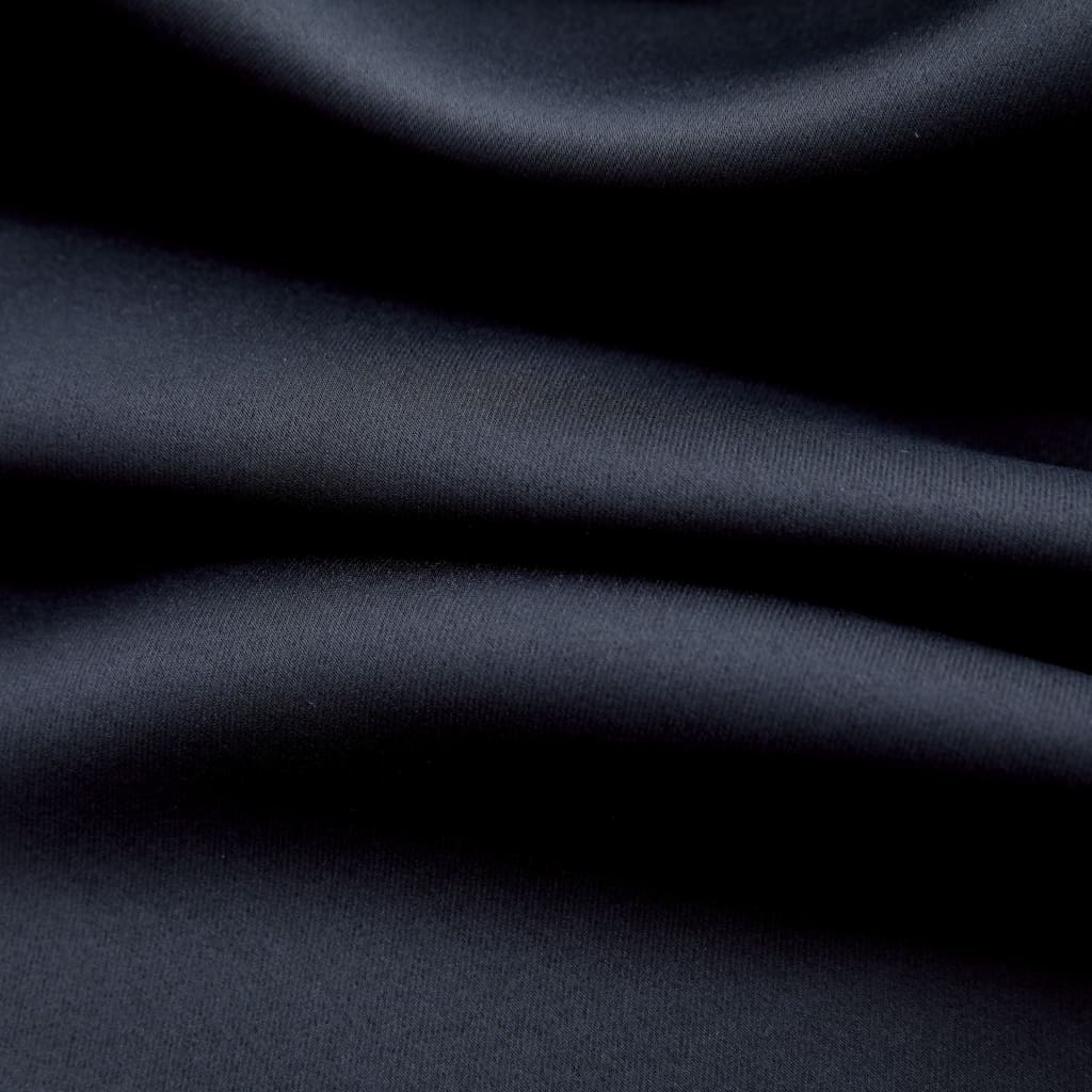 Gordijn Verduisterend Met Metalen Ringen 290X245 Cm Zwart