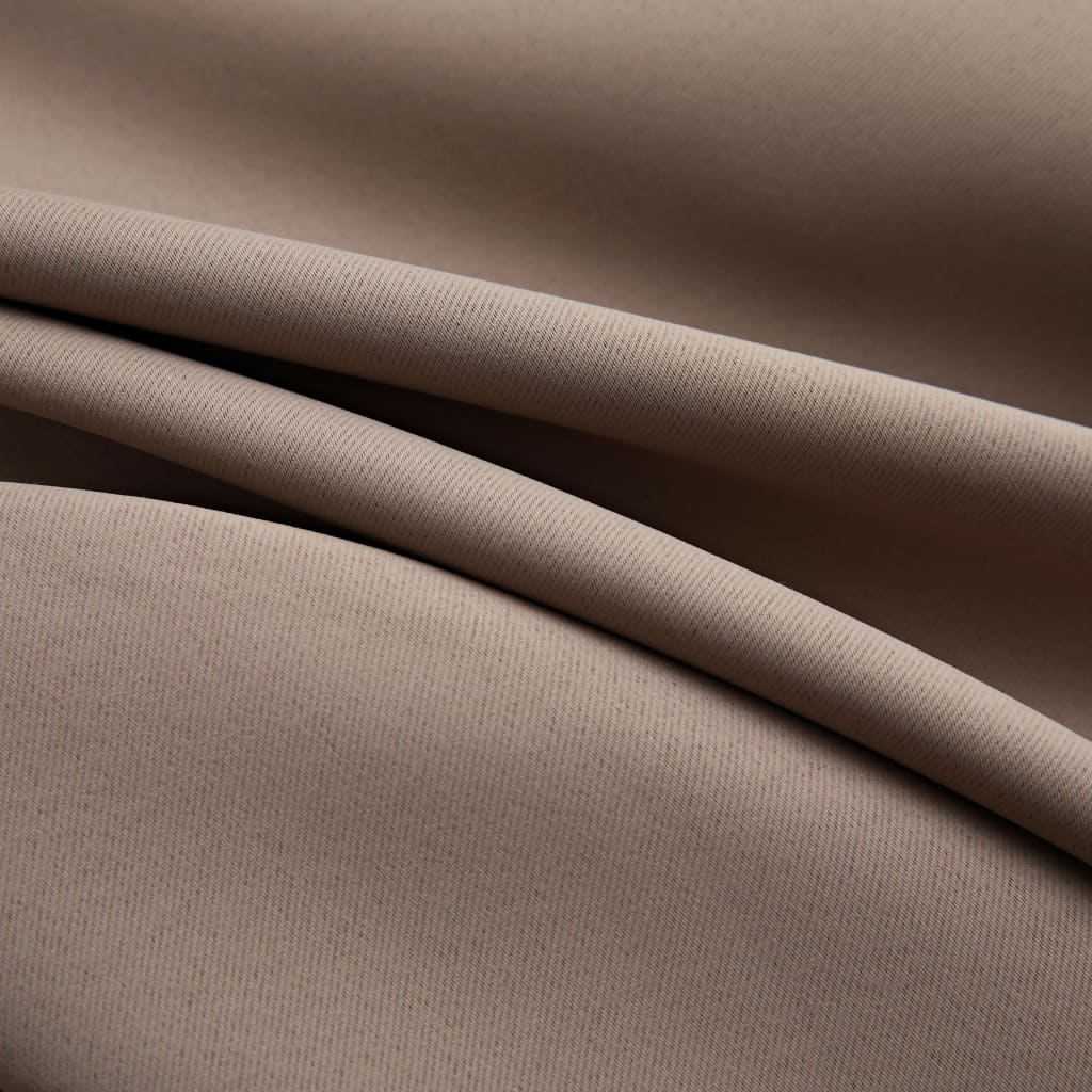 Gordijn Verduisterend Met Metalen Ringen 290X245 Cm Taupe