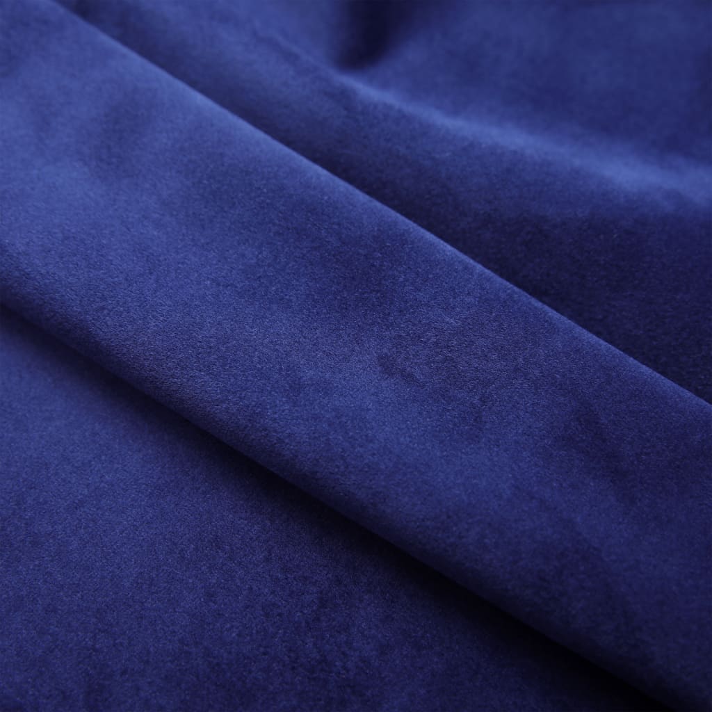 Gordijn Verduisterend Met Ringen Fluweel Blauw 140 x 225 cm Donkerblauw