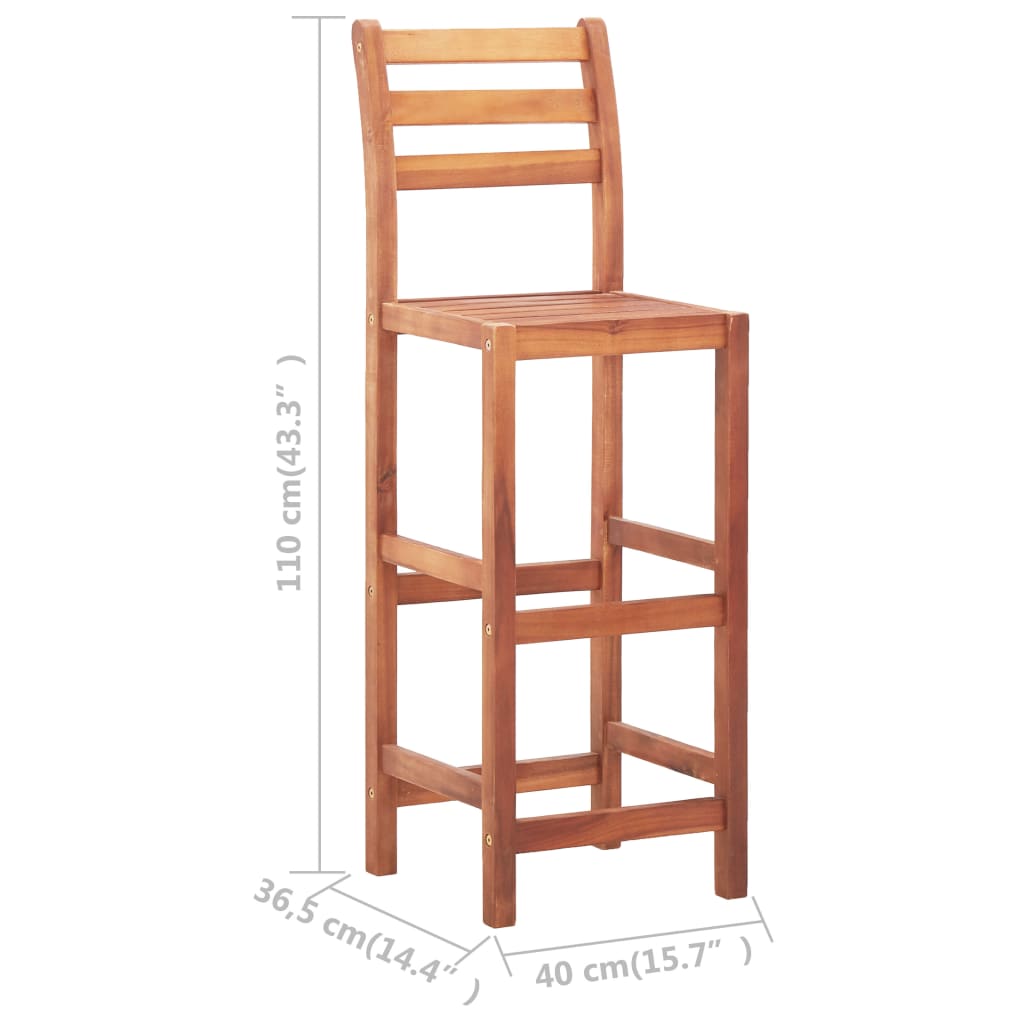 Barstoelen Massief Acaciahout 4 Bruin