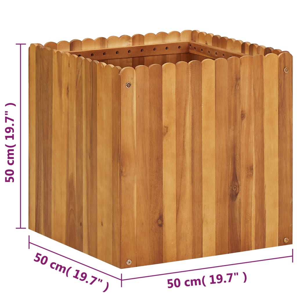 Plantenbak Verhoogd Massief Acaciahout 50 x 50 x 50 cm