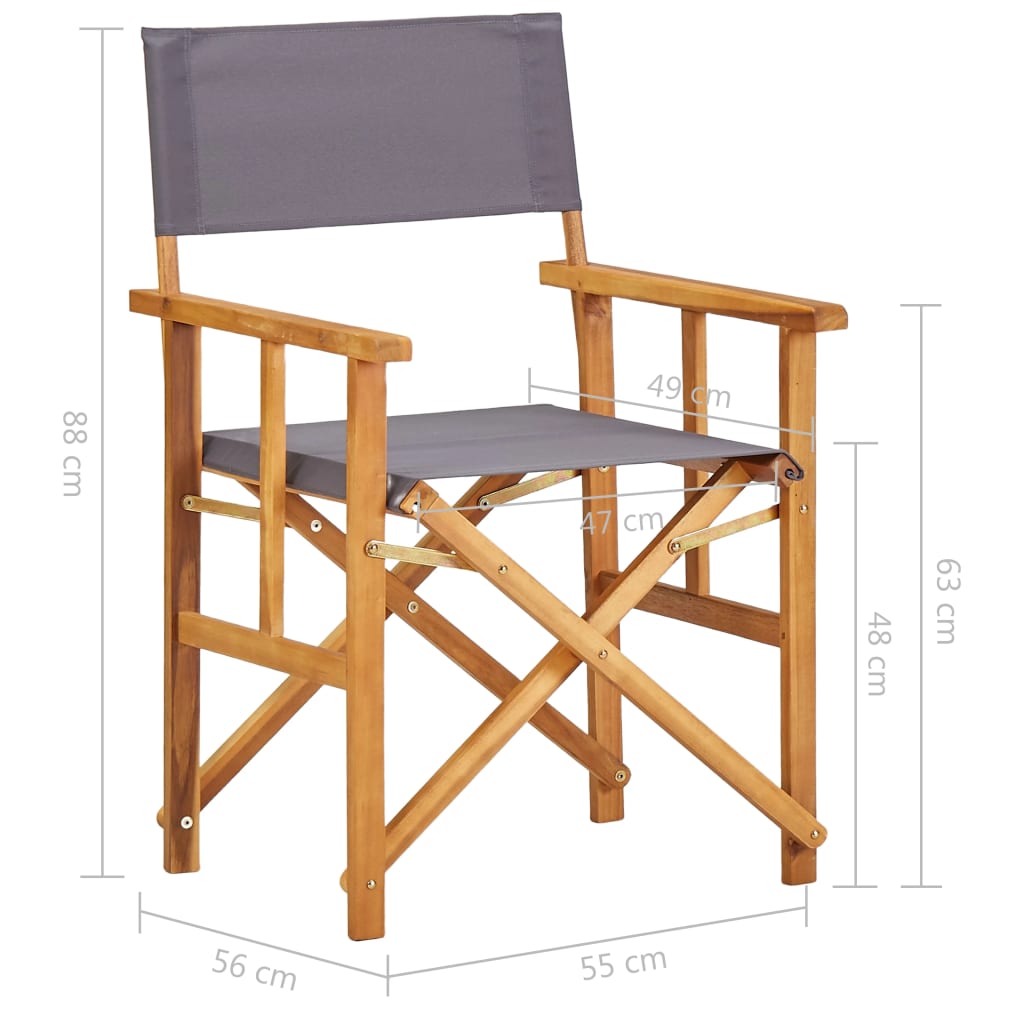 Regisseursstoelen Massief Acaciahout 1 2 Donkergrijs