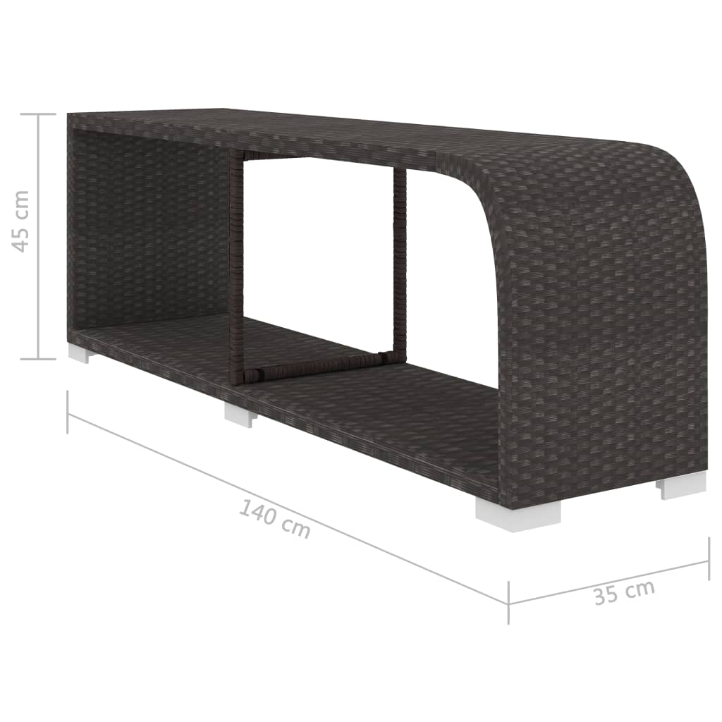 Loungeset Met Kussens Poly Rattan Zwart en wit