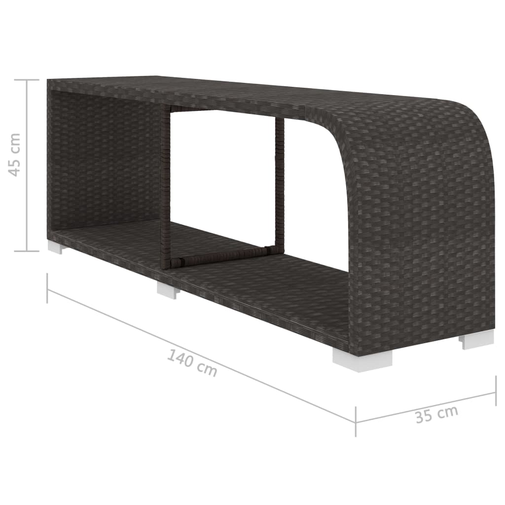 11-Delige Loungeset Met Kussens Poly Rattan Zwart