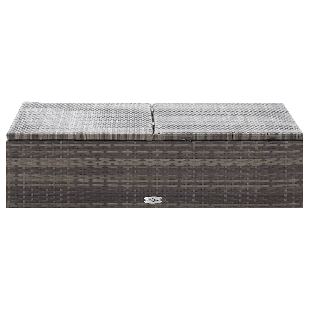 -Delige Loungeset Met Kussens Poly Rattan Grijs