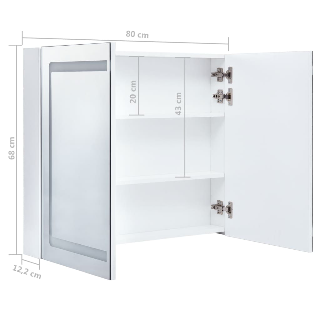 Badkamerkast Met Spiegel En Led 80X12,2X68 Cm