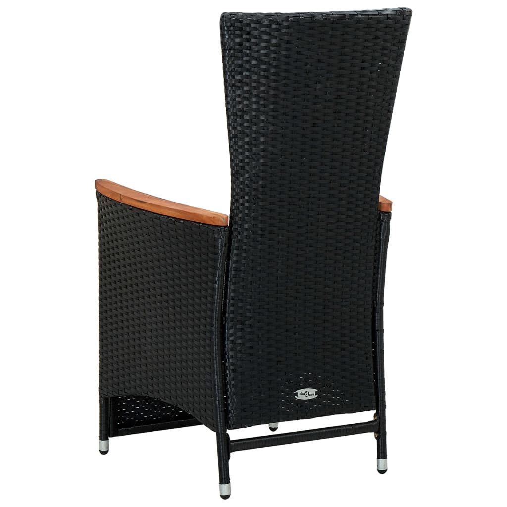 9-delige Tuinset met kussens poly rattan zwart