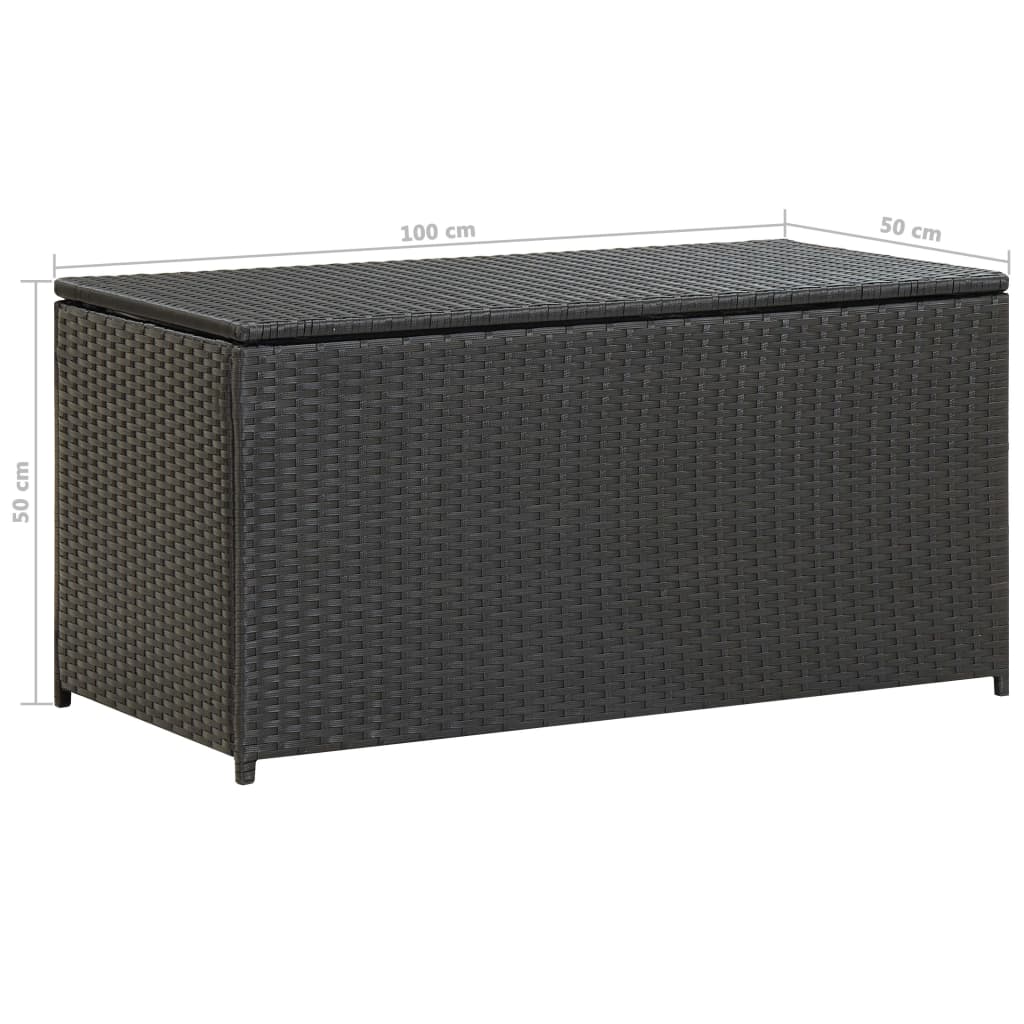 Tuinbox Poly Rattan 100 x 50 x 50 cm Zwart