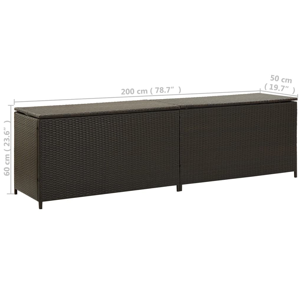 Tuinbox Poly Rattan 200 x 50 x 60 cm Bruin