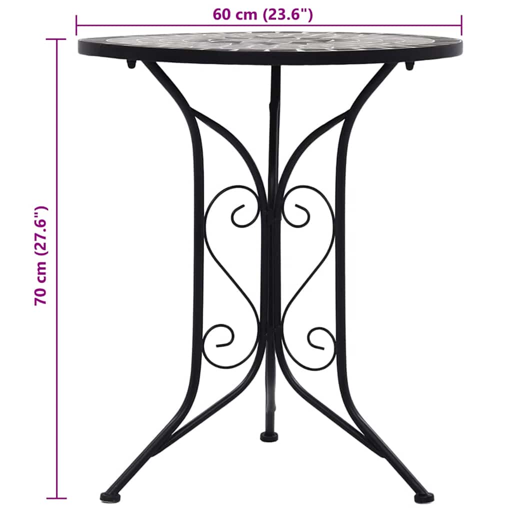 Bistrotafel Mozaïek 61 Cm Keramiek Grijs