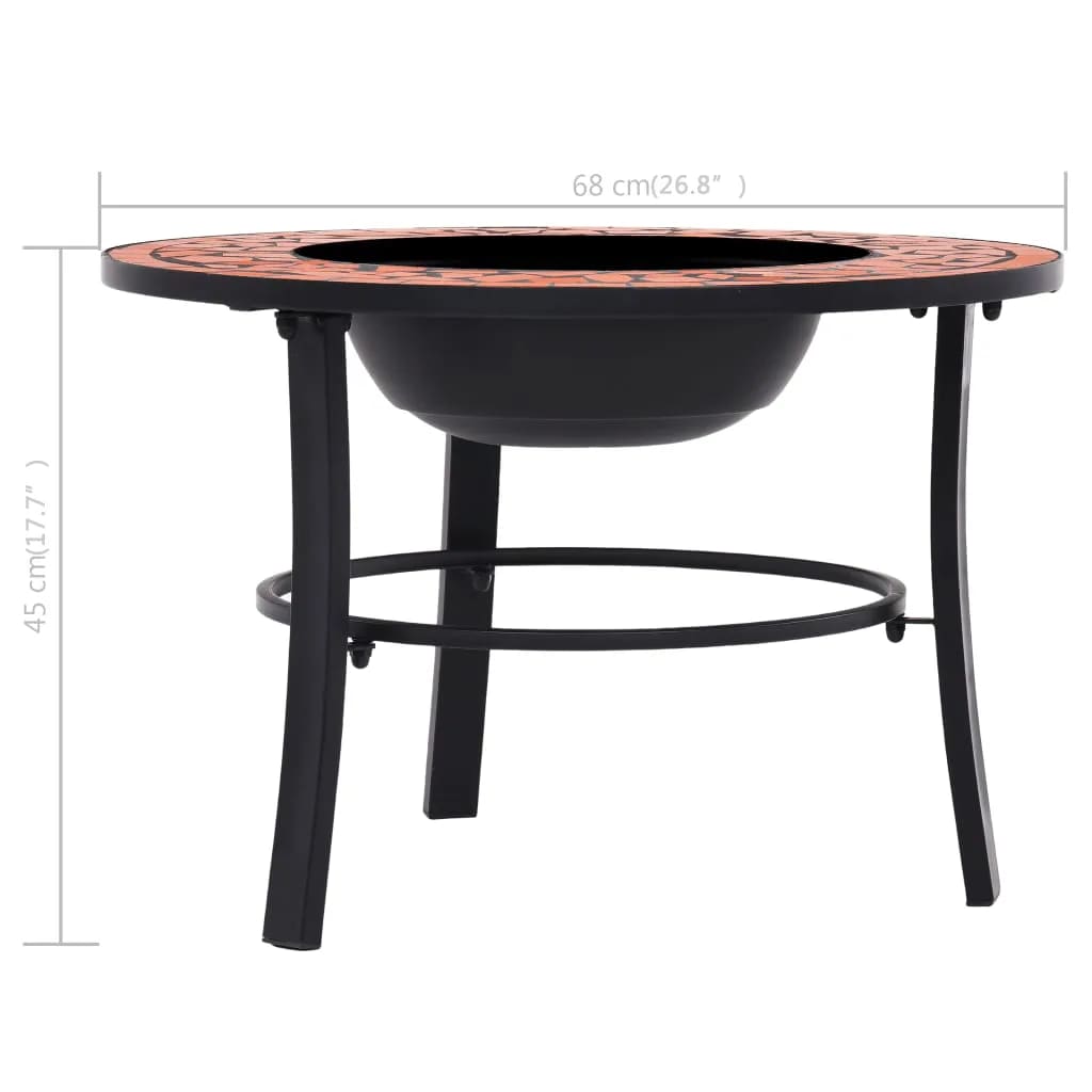 Vuurschaal Mozaïek 68 Cm Keramiek Kleurig Terracotta