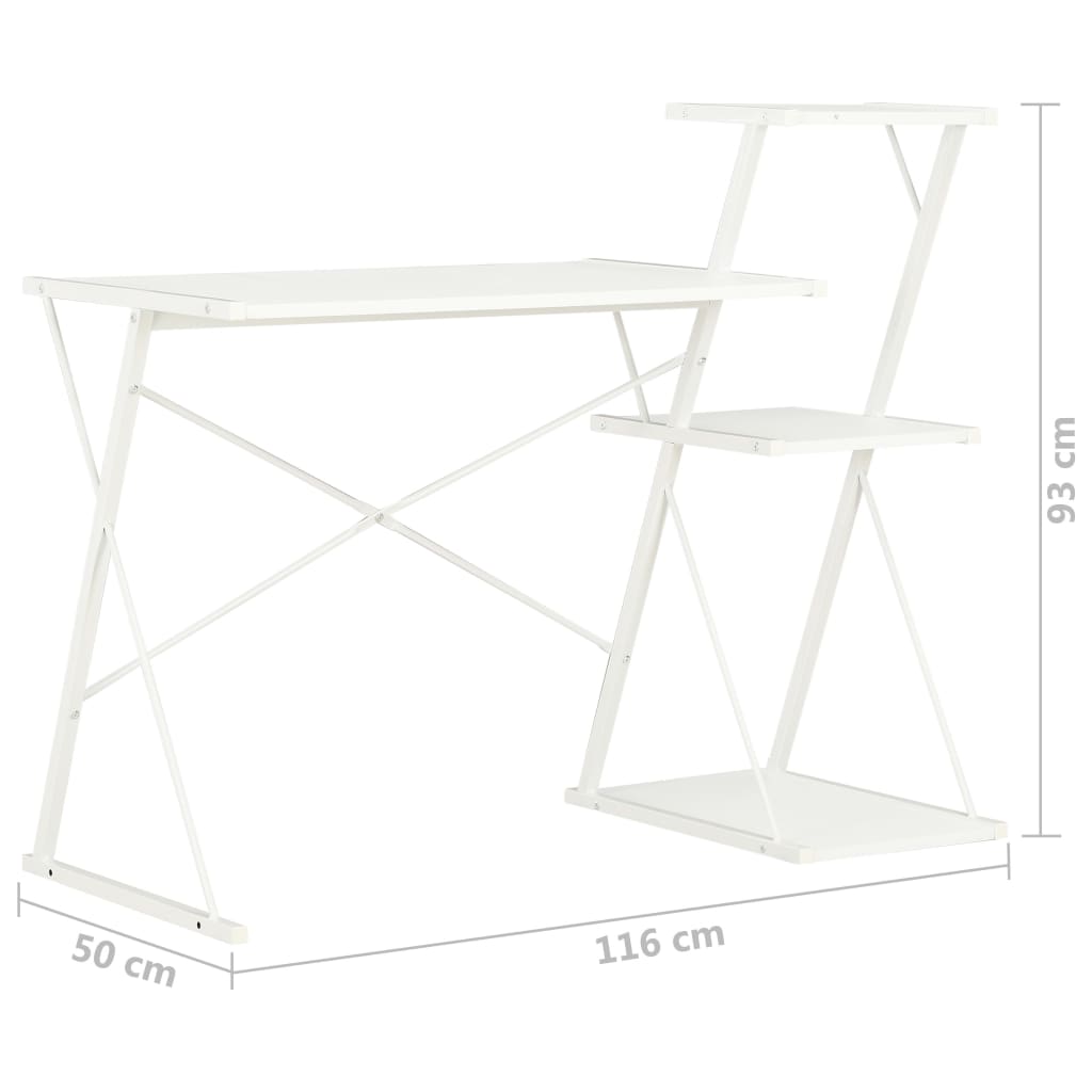 Bureau Met Schap 116X50X93 Cm Wit