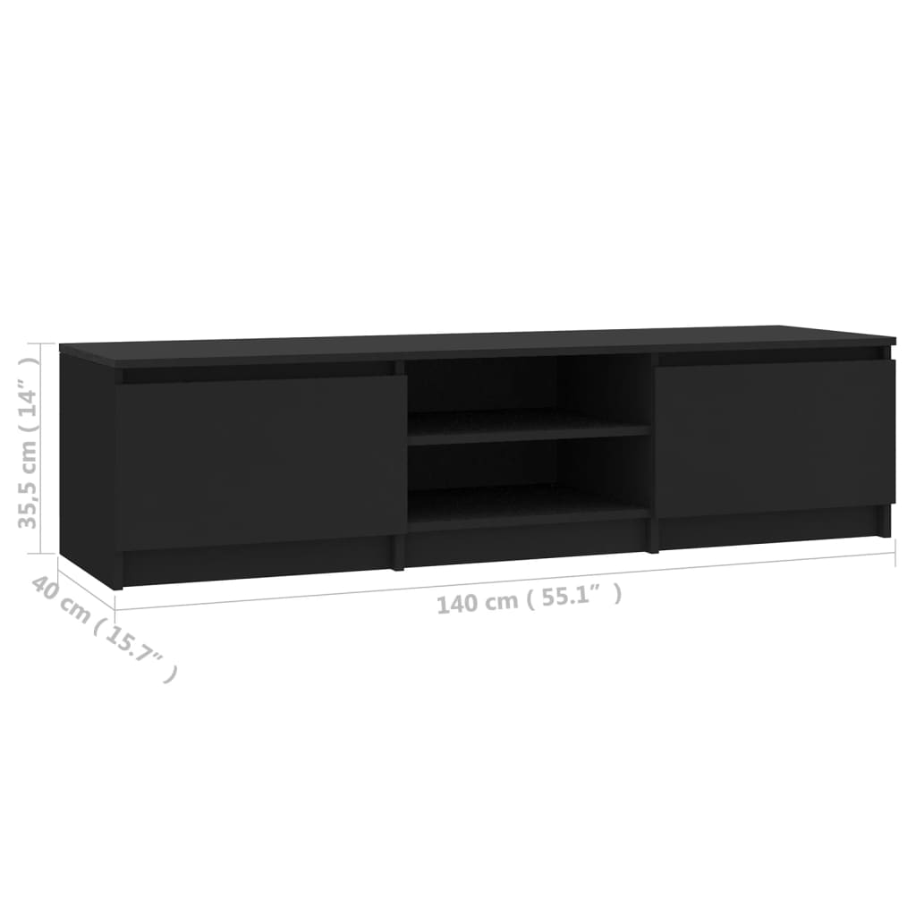 Tv-Meubel 40X40X35,5 Cm Bewerkt Hout Zwart