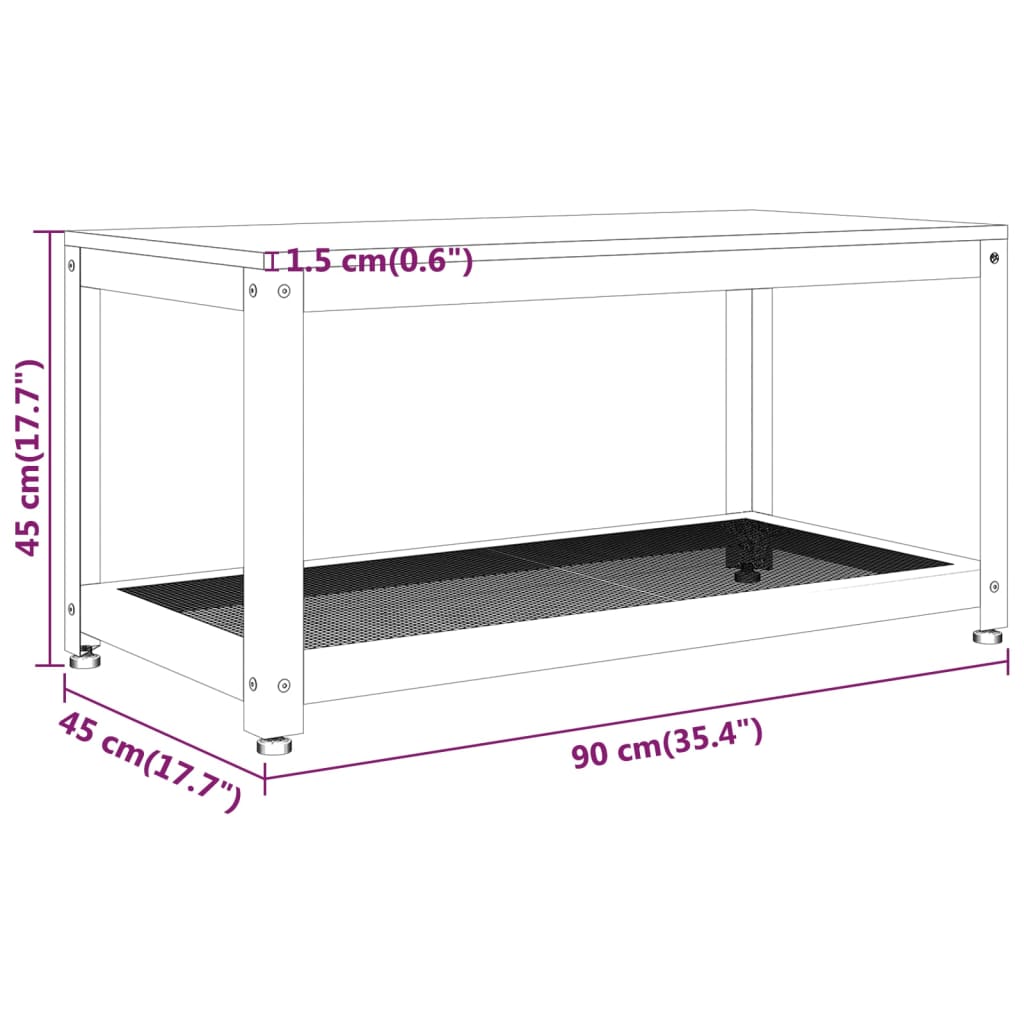 Salontafel 90X45X45 Cm Mdf En Ijzer En Zwart Grijs
