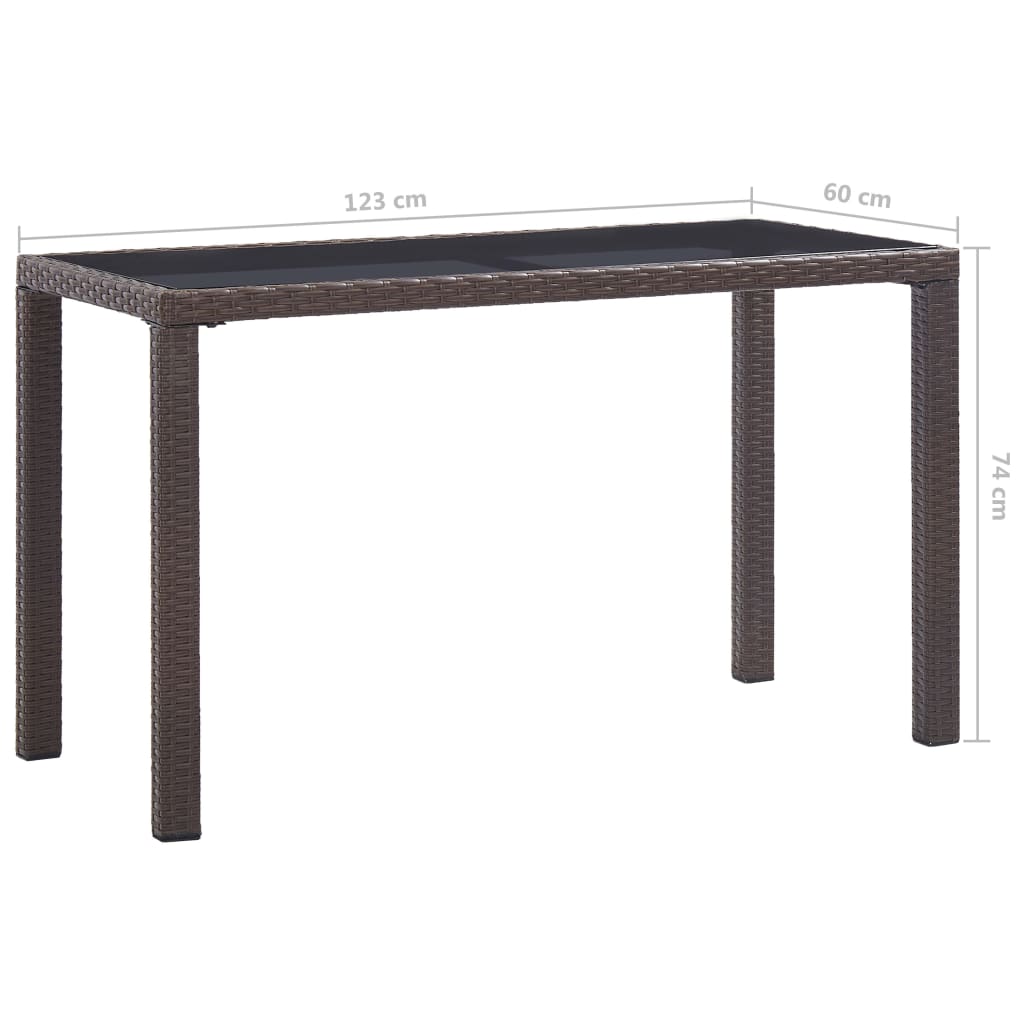 Tuintafel Poly Rattan 123 x 60 x 74 cm