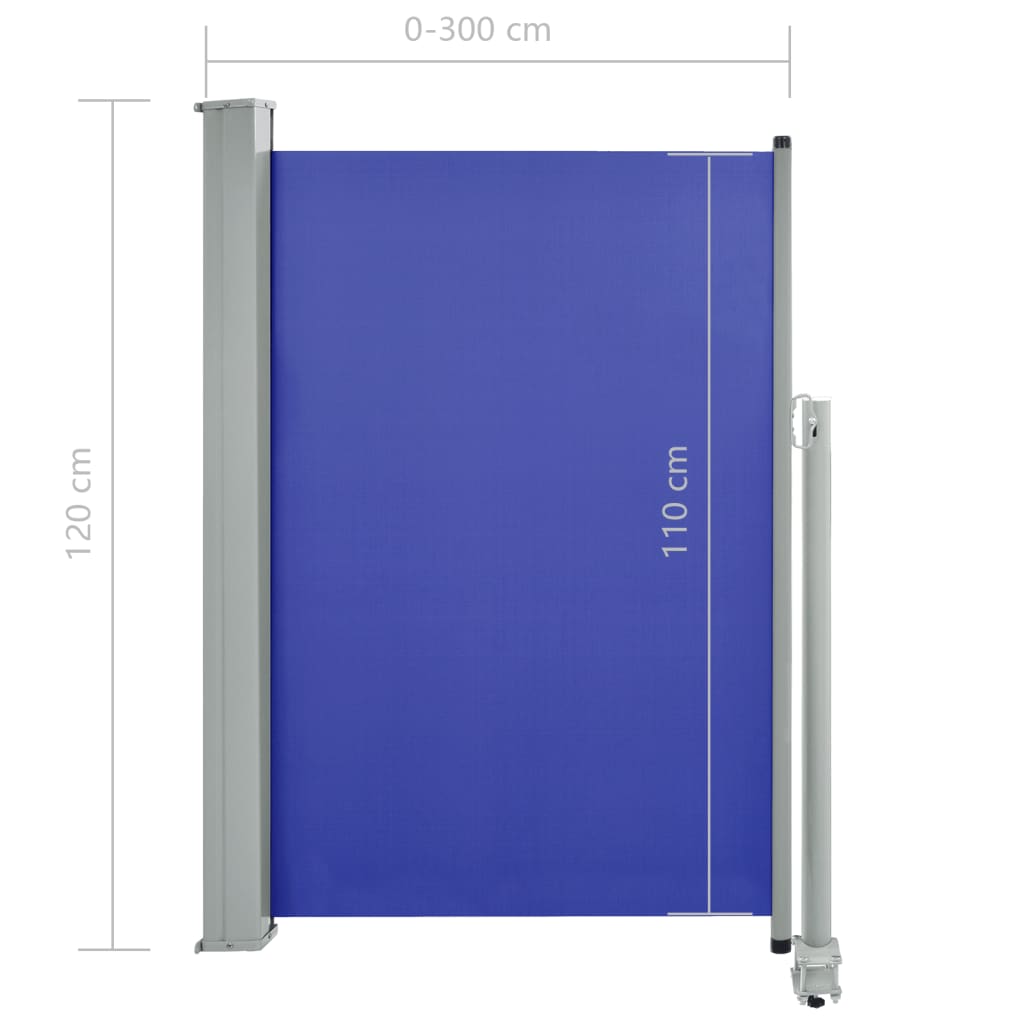 Tuinscherm Uittrekbaar 120X300 Cm Blauw 120 x 300 cm