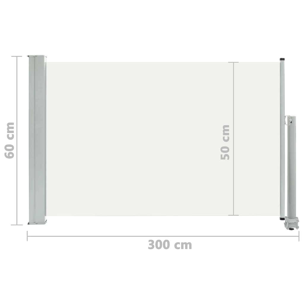 Tuinscherm Uittrekbaar Kleurig 60 x 300 cm Crème