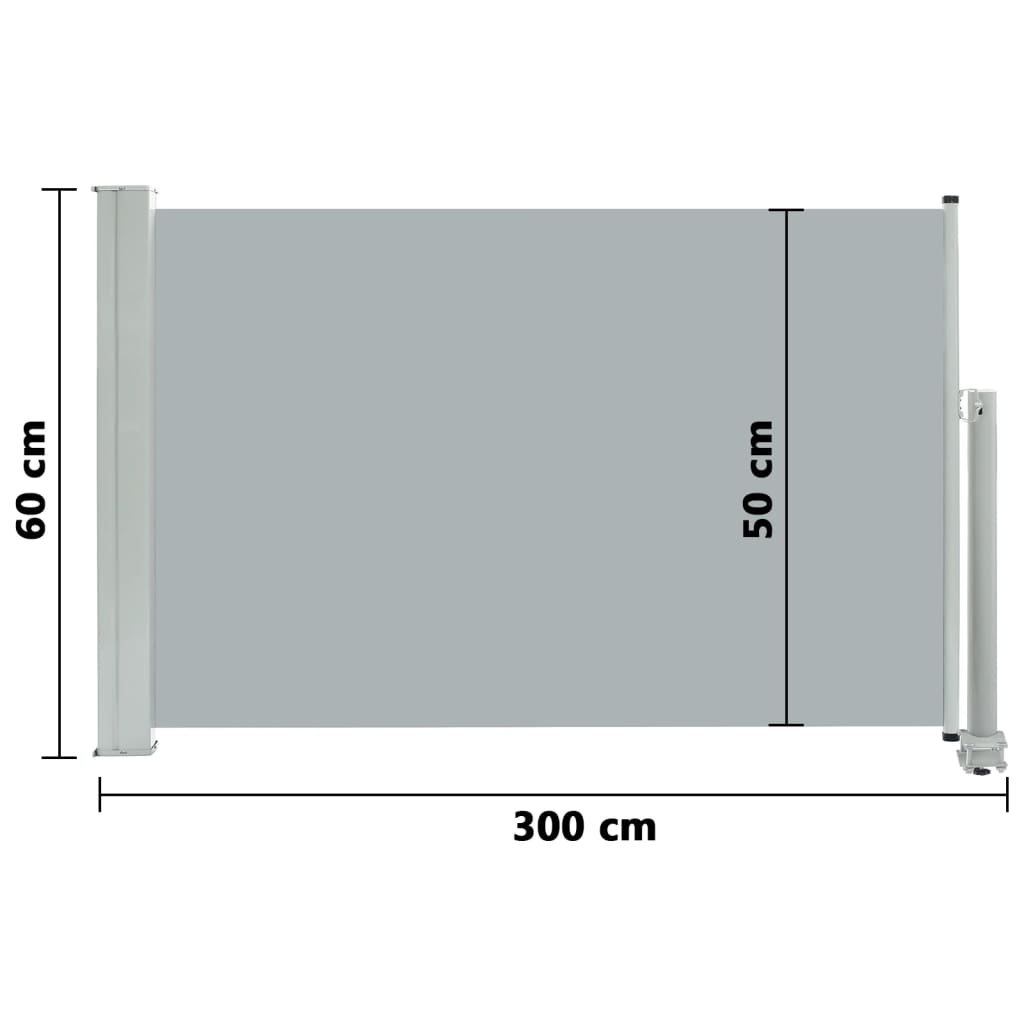 Tuinscherm Uittrekbaar 60 x 300 cm Grijs