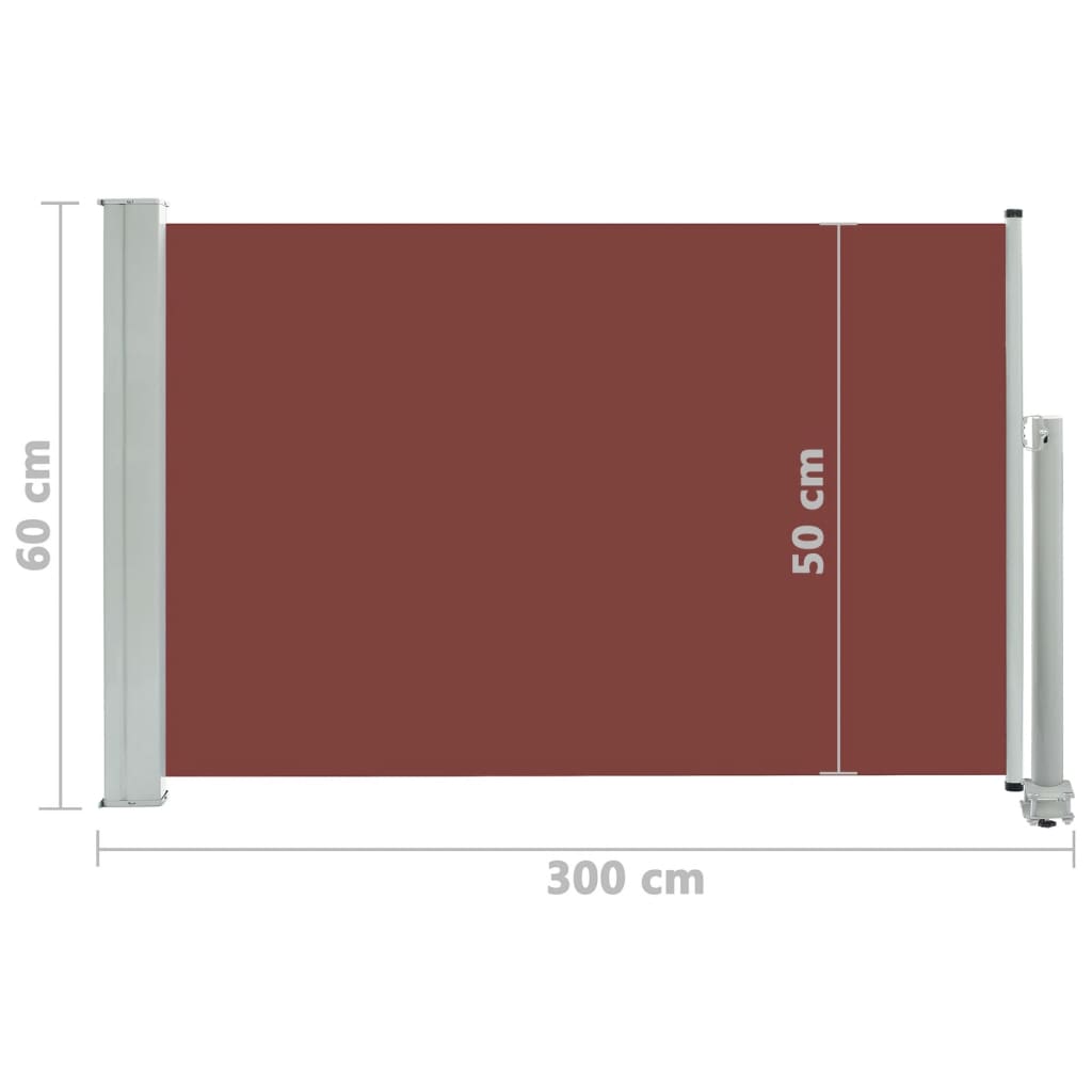 Tuinscherm Uittrekbaar 60 x 300 cm Bruin