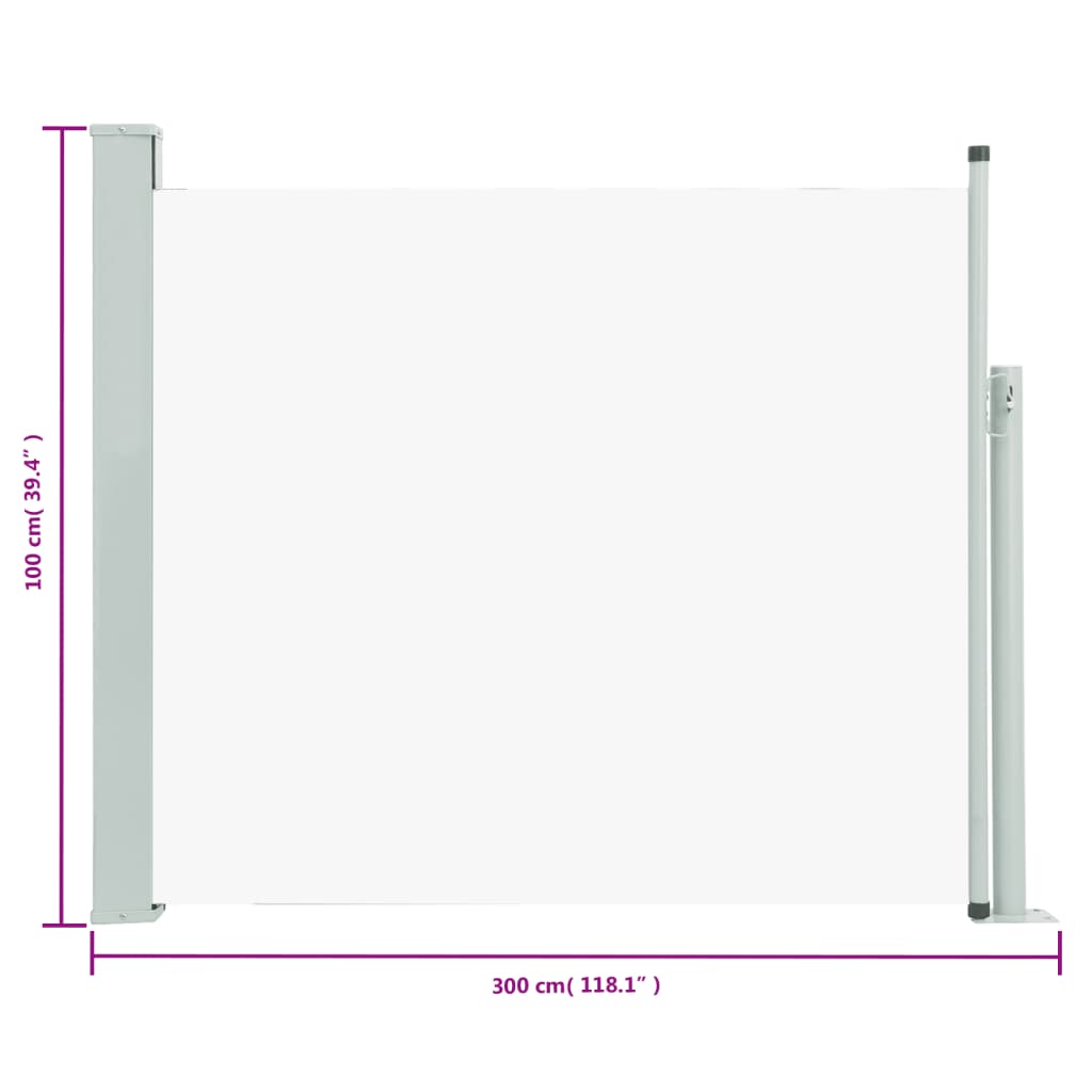 Tuinscherm uittrekbaar 100x300 cm crème 100 x 300 cm Crème